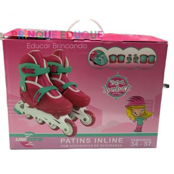 Patins Inline Com Acessorios De Segurança Unitoys