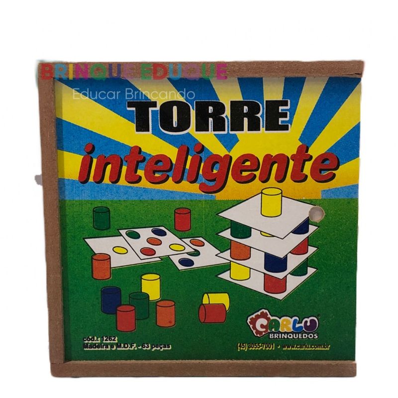 Jogo Torre Maluca Brinquedo Torre 39 Pçs Equilíbrio Madeira - Pais